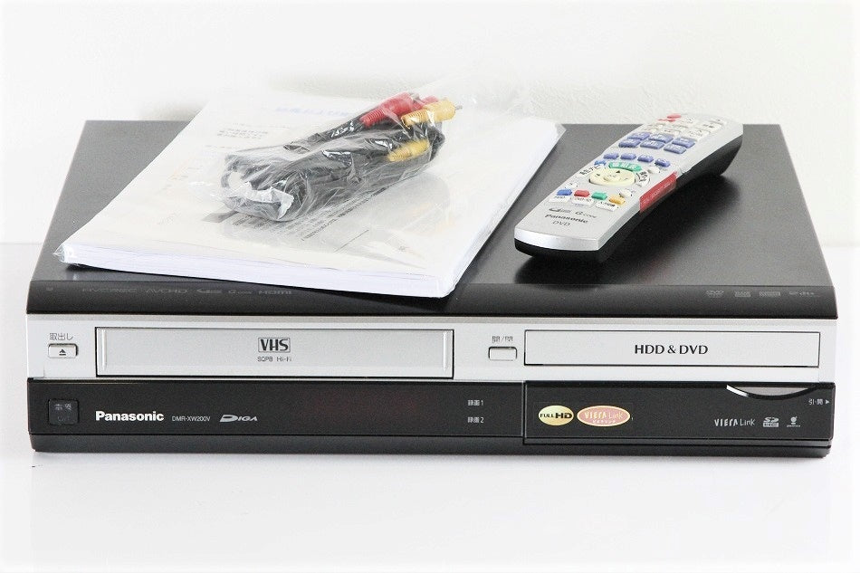 パナソニック 250GB 2チューナー DVDレコーダー VHSビデオ一体型 DIGA DMR-XW200V 【中古品】