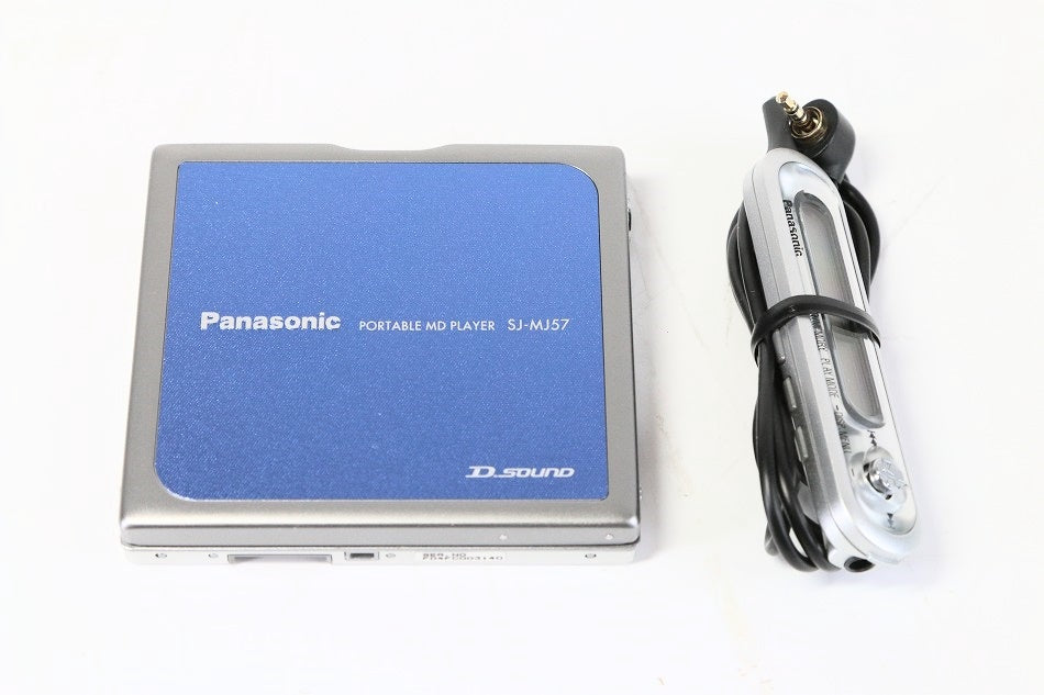 パナソニック ポータブルMDプレーヤー ブルー SJ-MJ57-A 【中古美品】
