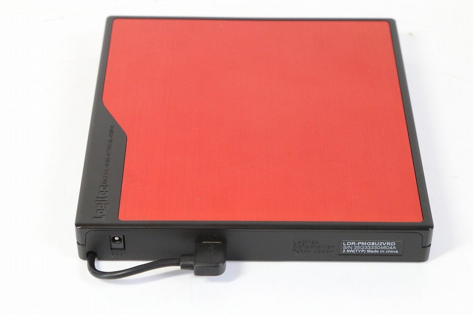 Logitec ポータブル DVDドライブ ArcSoft Total Media Extreme 2 レッド LDR-PMG8U2VRD 【中古品】