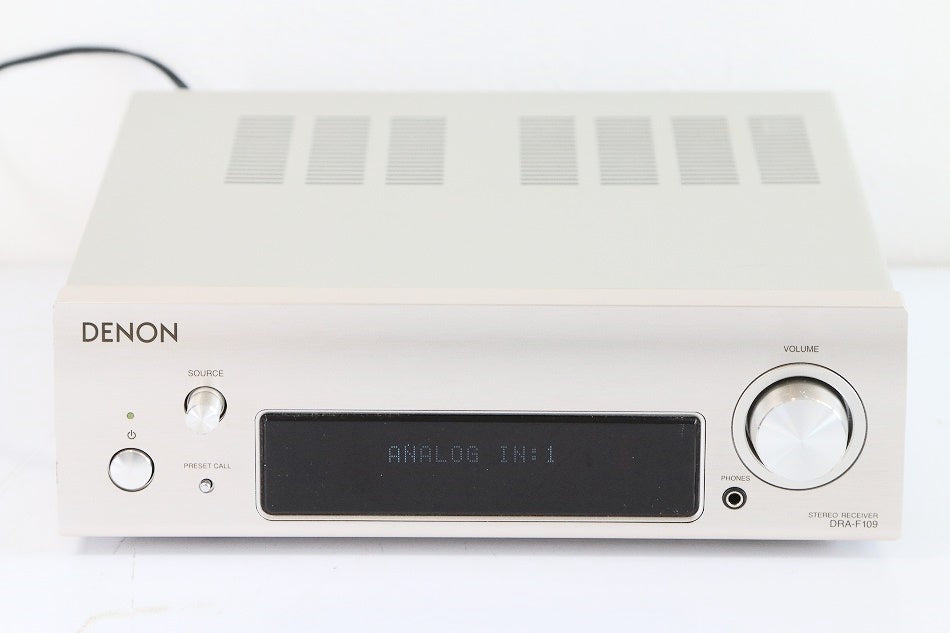 DENON プリメインアンプ AM/FMチューナー付 Fシリーズ プレミアムシルバー DRA-F109-SP 【中古品】