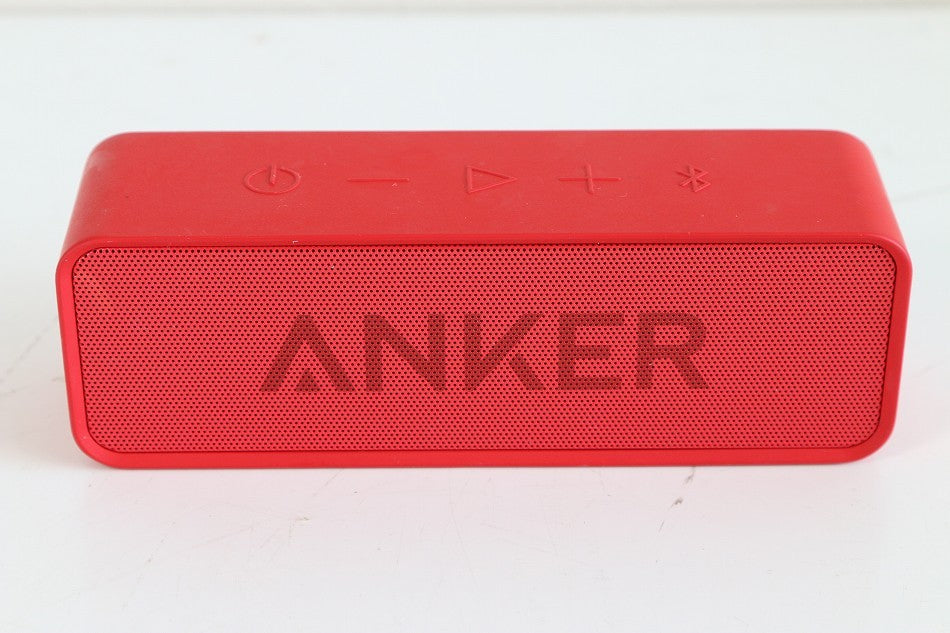 Anker SoundCore ポータブル Bluetooth4.0 スピーカー 24時間連続再生可能【デュアルドライバー/ワイヤレススピーカー/内蔵マイク搭載】(レッド) 【中古品】