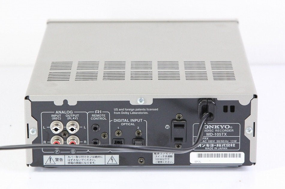 ONKYO INTEC205 MDデッキ MDLP対応 シルバー MD-105TX(S) 【中古品】