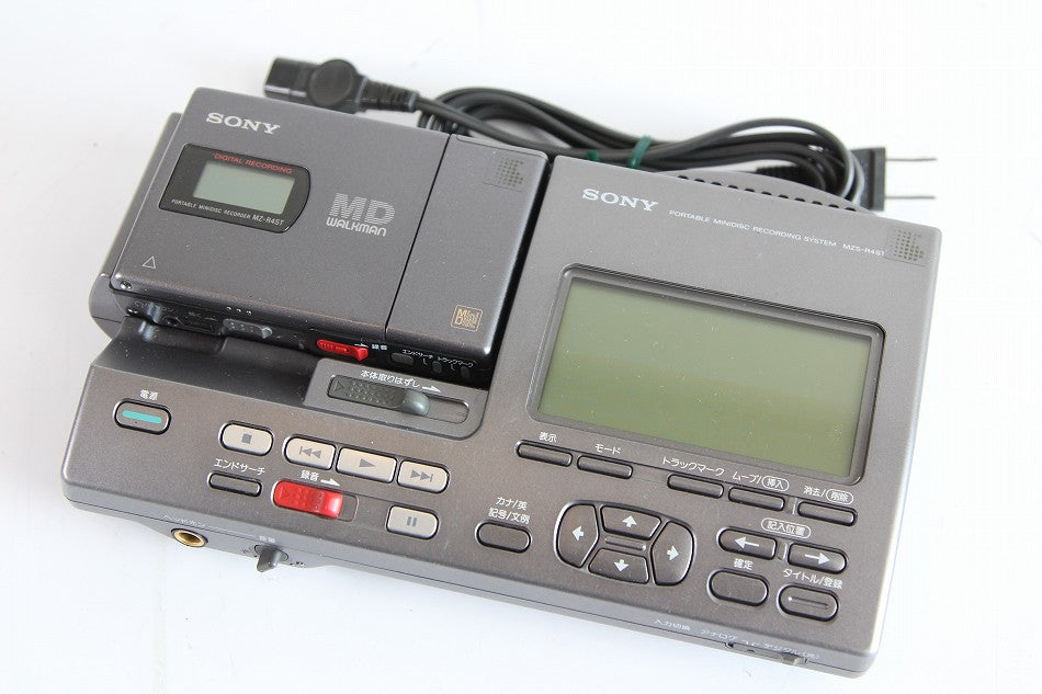 SONY ポータブルミニディスクレコーダー MDウォークマン WALKMAN レコーダー ステーション付き 録音再生 【MZ-R4ST】 【中古品】