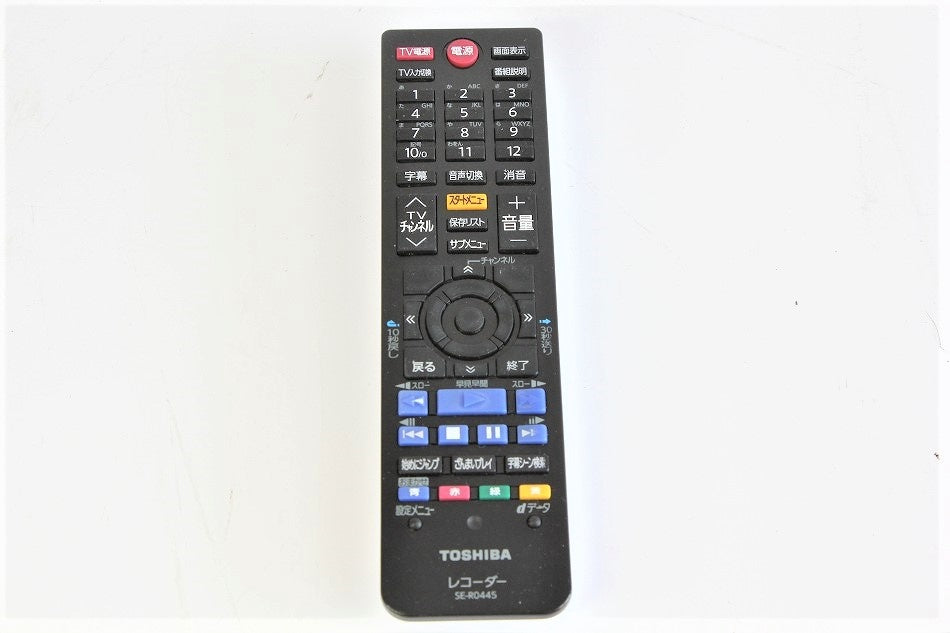 東芝 HDDレコーダー リモコン SE-R0445 【中古品】