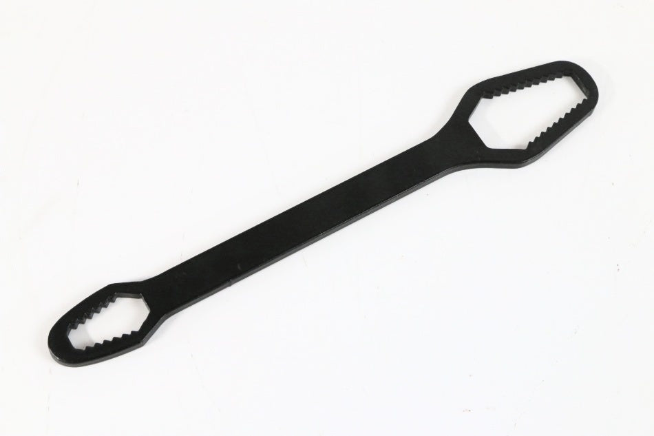 レンチ 両面二頭設計 可変口径 便利工具 8mm-24mmナットに対応 自動車 バイク整備 便利ツール ブラック　【新品】