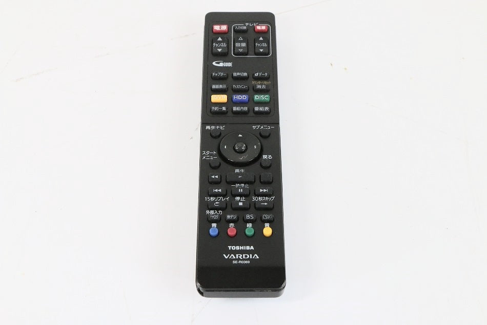 東芝純正 東芝ブルーレイ+HDD+VHSレコーダー用リモコン SE-R0369　【中古品】