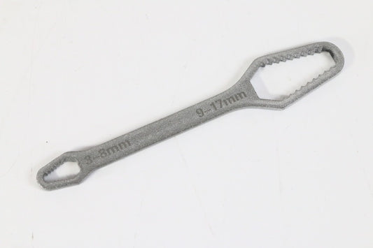 レンチ 両面二頭設計 可変口径 便利工具 3mm-17mmナットに対応 自動車 バイク整備 便利ツール シルバー　【新品】