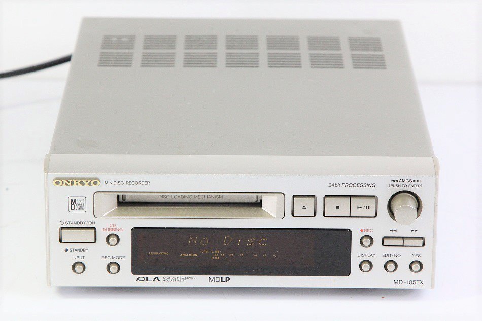 ONKYO INTEC205 MDデッキ MDLP対応 シルバー MD-105TX(S)　【中古品】