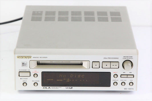 ONKYO INTEC205 MDデッキ MDLP対応 シルバー MD-105TX(S)　【中古品】