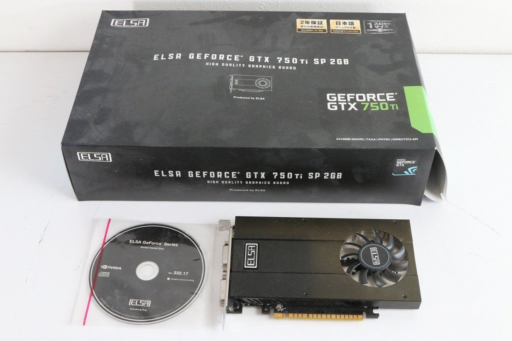 ELSA NVIDIA GeForce GTX750Ti 2GB グラフィックボード GD750-2GERTSP　【中古品】