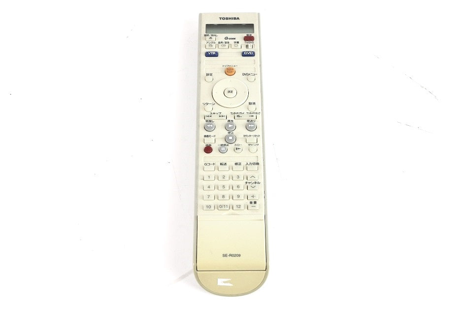 東芝純正 VTR/DVDレコーダー用リモコン　SE-R0209　【中古品】