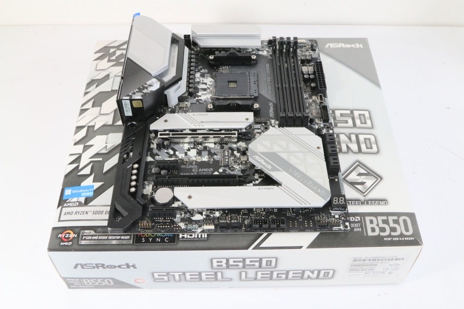 ASRock AMD Ryzen 3000シリーズ(Soket AM4)対応 B550チップセット搭載 ATX マザーボード  B550 Steel Legend　【中古美品】