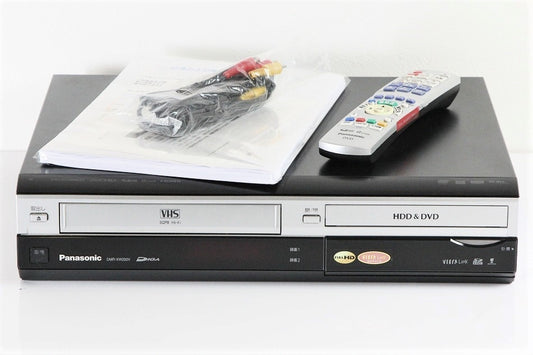 パナソニック 250GB 2チューナー DVDレコーダー VHSビデオ一体型 DIGA DMR-XW200V　【中古品】