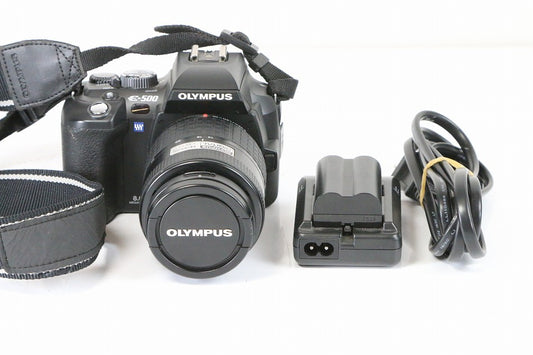 OLYMPUS デジタル一眼レフカメラ E-500 ブラック レンズセット　【中古品】
