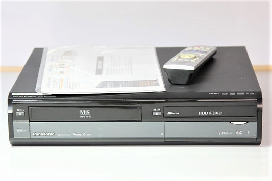 パナソニック 500GB 2チューナー DVDレコーダー VHSビデオ一体型 DIGA DMR-XW41V-K　【中古品】