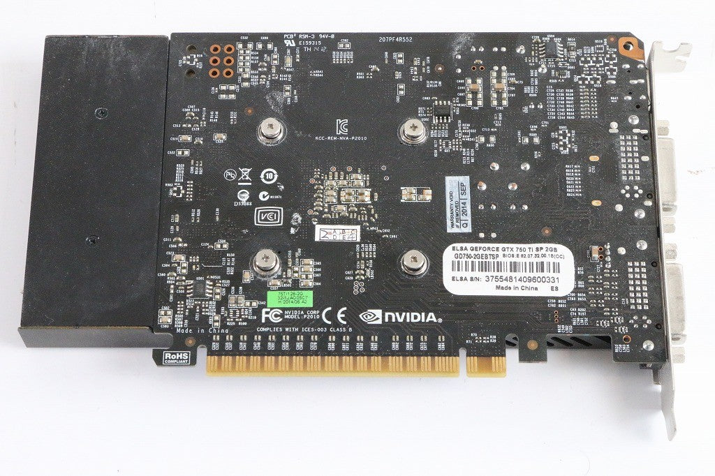 ELSA NVIDIA GeForce GTX750Ti 2GB グラフィックボード GD750-2GERTSP　【中古品】