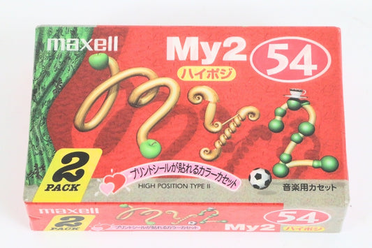 MAXELL MY2　54分　ハイポジ　カセットテープ　2本組　【中古未開封品】
