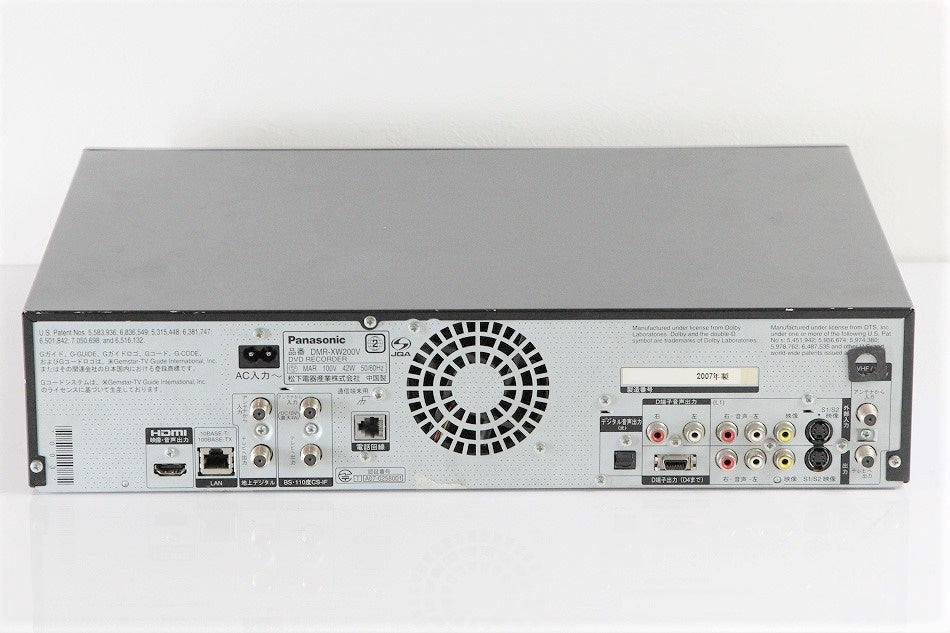パナソニック 250GB 2チューナー DVDレコーダー VHSビデオ一体型 DIGA DMR-XW200V　【中古品】