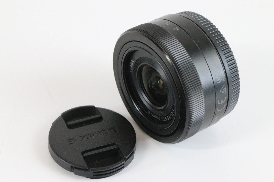 パナソニック 標準ズームレンズ マイクロフォーサーズ用 ルミックス G VARIO 12-32mm/F3.5-5.6 ASPH./MEGA O.I.S. ブラック H-FS12032-K　【中古品】