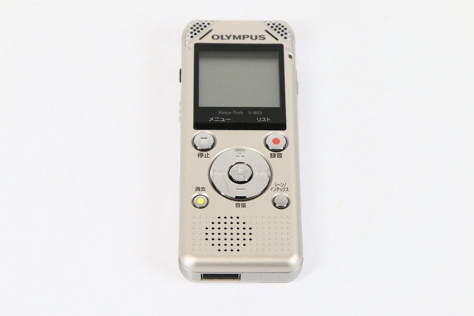 OLYMPUS ICレコーダー VoiceTrek 8GB リニアPCM対応 指向性マイク搭載 FMチューナー付 GLD ゴールド V-803　【中古品】