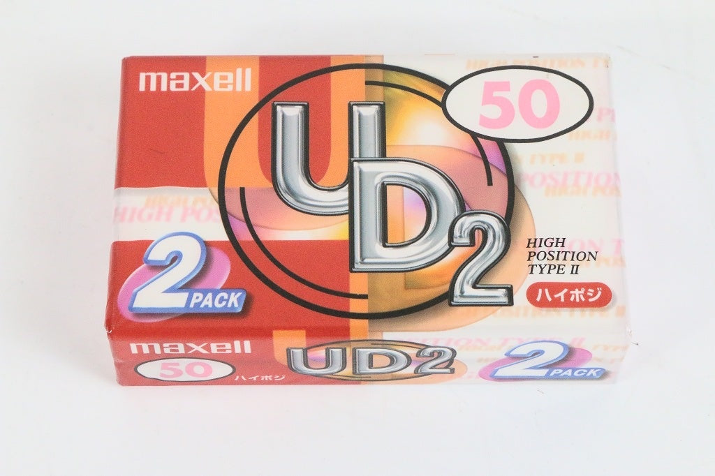 maxell HIGH POSITION UD2 50　録音カセットテープ 50分 2本組　【中古未開封品】