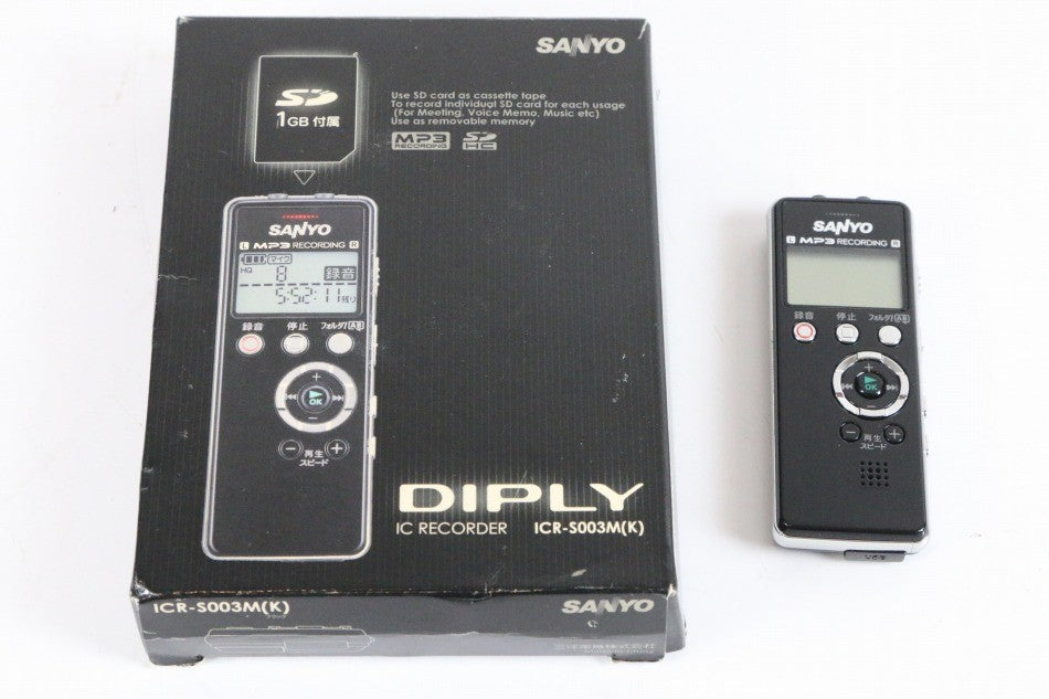 SANYO ICレコーダー「SDカードレコーダー」 (ブラック) [ICR-S003M(K)]　【中古美品】