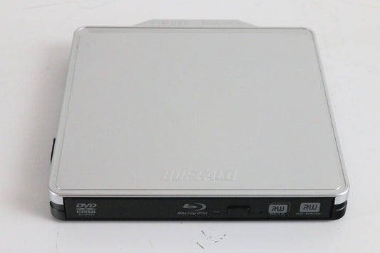 BUFFALO BDXL対応 USB2.0用ポータブルBlu-rayドライブ Wケーブル収納タイプ シルバー BRXL-PC6VU2-SVC　【中古品】