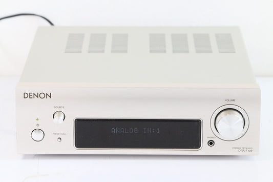 DENON プリメインアンプ AM/FMチューナー付 Fシリーズ プレミアムシルバー DRA-F109-SP　【中古品】
