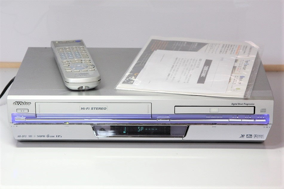 JVCケンウッド ビクター DVDプレーヤー一体型VHSビデオ HR-DF3　【中古品】