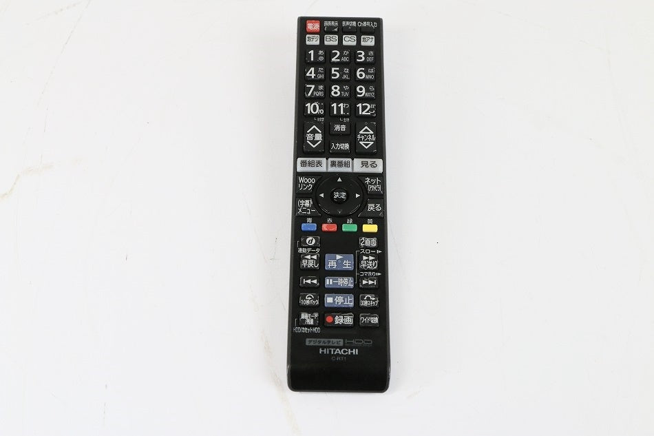 日立 純正テレビ用リモコン C-RT1【部品番号：P42-XP05-013】　【中古品】