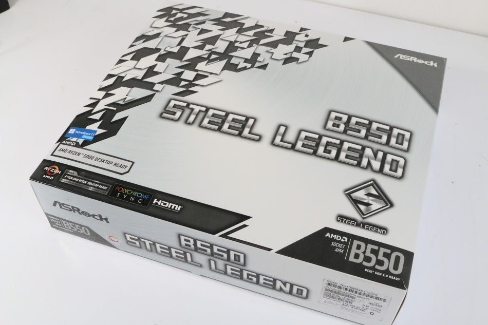 ASRock AMD Ryzen 3000シリーズ(Soket AM4)対応 B550チップセット搭載 ATX マザーボード  B550 Steel Legend　【中古美品】