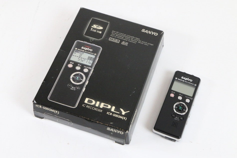 SANYO ICレコーダー「SDカードレコーダー」 (ブラック) [ICR-S003M(K)]　【中古美品】