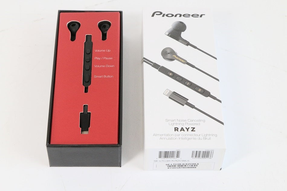 パイオニア RAYZ Lightning-Powered ノイズキャンセリングイヤホン オニキス SE-LTC3R-K　【中古美品】