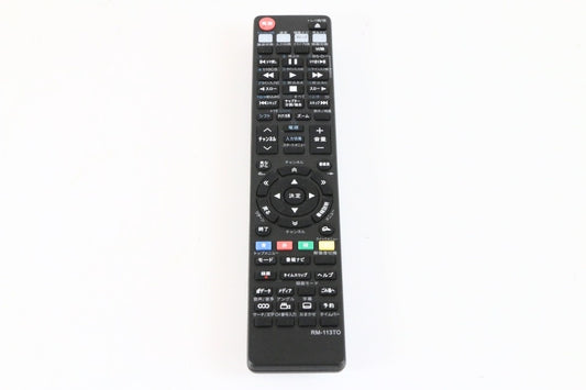 東芝 ブルーレイレコーダー用 代替リモコン RM-113TO/RD-X7/X8/X9/X10/BR600/BZ700/BZ800/BR610/BZ710/BZ810/DBR-Z150/Z160等　【中古品】