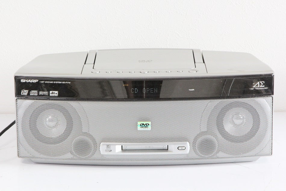 SHARP 1ビットDVD/MDシステム SD-FV10-S シルバー系　【中古品】