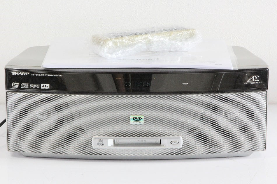 SHARP 1ビットDVD/MDシステム SD-FV10-S シルバー系　【中古品】