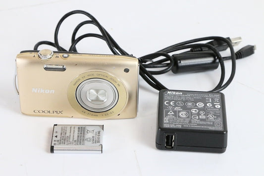 Nikon デジタルカメラ COOLPIX (クールピクス) S3300 スイートゴールド S3300GL　【中古品】