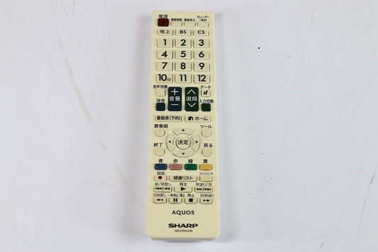 シャープ テレビのリモコン GB129WJSB(白)　【中古品】